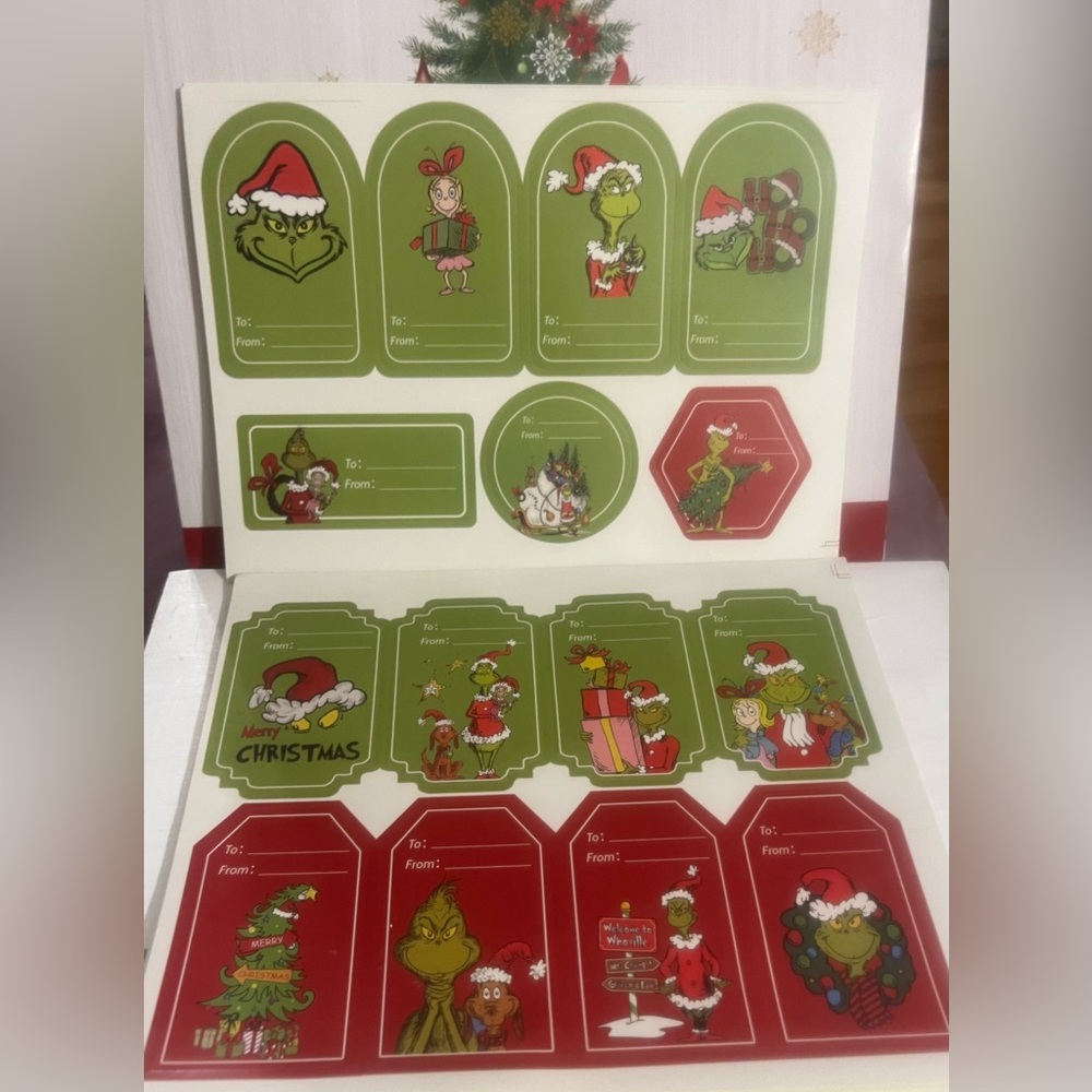 3/$16.00 Grinch Christmas Labels